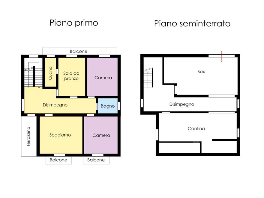 Piano primo e seminterrato